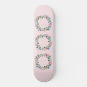 Floral Berries Wreath Skateboard