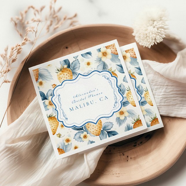 Floral Berry Chic Bridal Shower Napkin (Creator Uploaded)