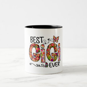 Floral Best Gigi Ever  Two-Tone Coffee Mug