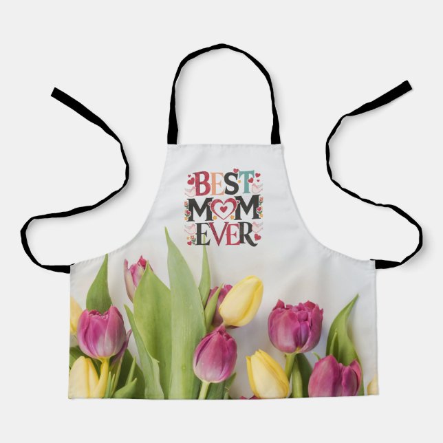 Floral Best Mum Ever Apron (Front)