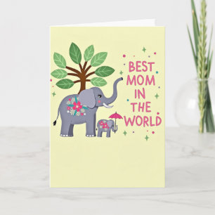 Floral Best Mum In World Card