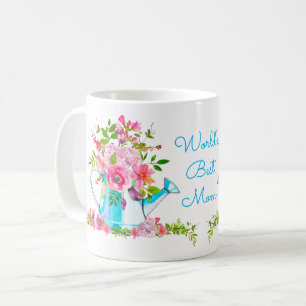 Floral Best Mum Lovely Pink Blue Custom Coffee Mug