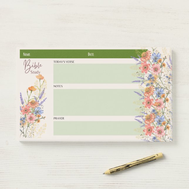 Floral BIBLE STUDY NOTES Christian Faith Gifts (On Desk)