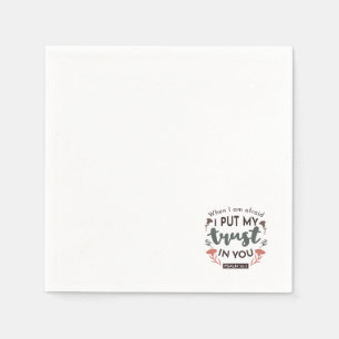 Floral Bible Verse Art 'I Put My Trust in You' Napkin