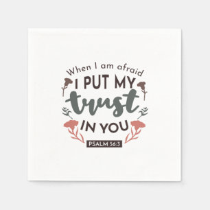 Floral Bible Verse Art 'I Put My Trust in You' Napkin