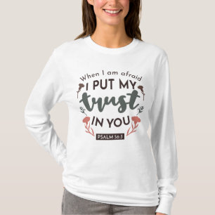Floral Bible Verse Art 'I Put My Trust in You' T-Shirt