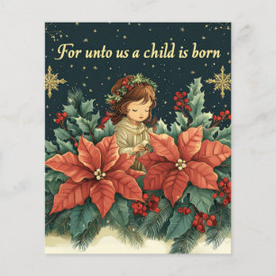 Floral Bible Verse Christmas Child Scrapbook Paper