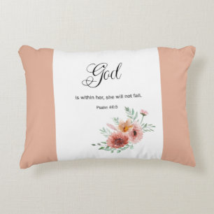 Floral Bible Verse Decorative Cushion
