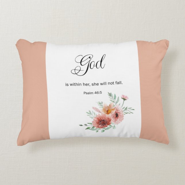 Floral Bible Verse Decorative Cushion (Front)