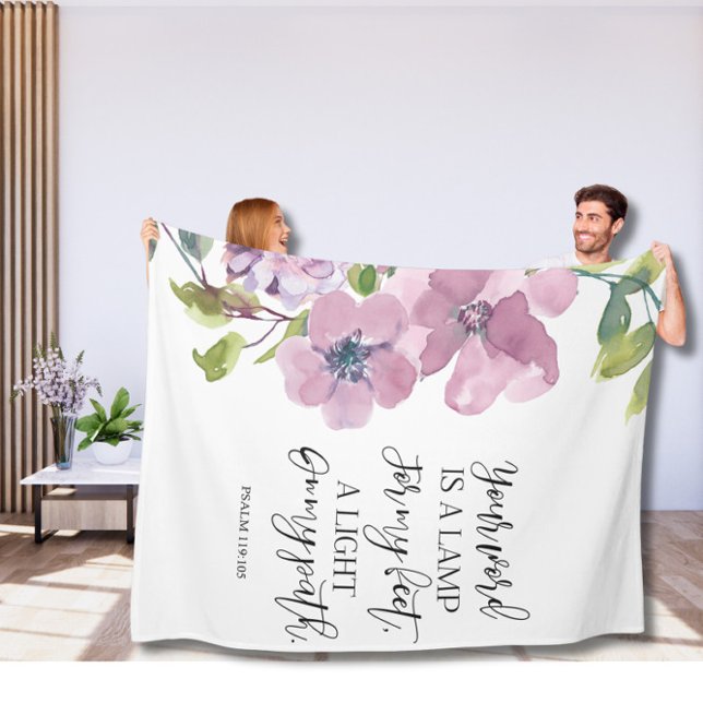 Floral Bible verse  fleece blanket (Creator Uploaded)