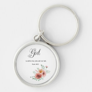 Floral Bible Verse Key Ring