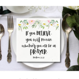 Floral Bible verse Napkin