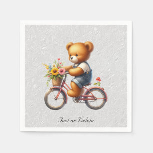 Floral Bicycle Bear Napkins