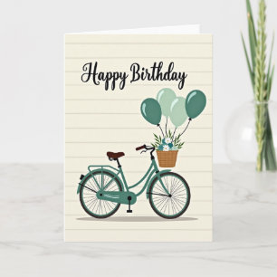 Floral Bicycle Birthday Card
