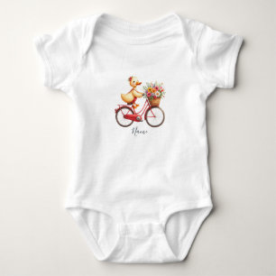 Floral Bicycle Duck Baby Bodysuit
