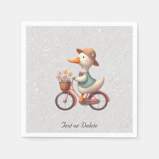 Floral Bicycle Duck Napkins (Front)