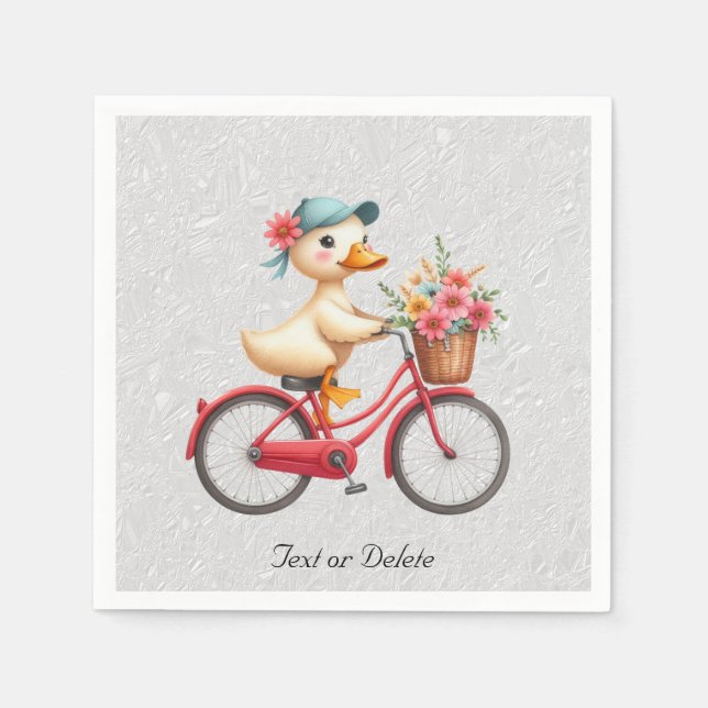 Floral Bicycle Duck Napkins (Front)