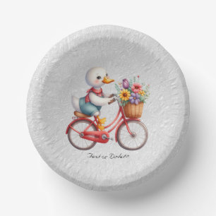 Floral Bicycle Duck Paper Bowl Paper Plate