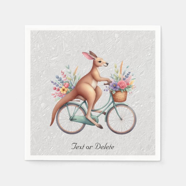 Floral Bicycle Kangaroo Napkins (Front)