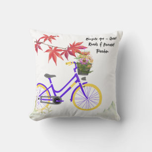 Floral Bicycle Motivation Design Cushion