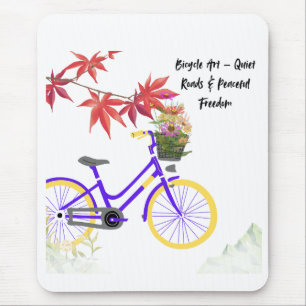 Floral Bicycle Motivation Design Mouse Mat