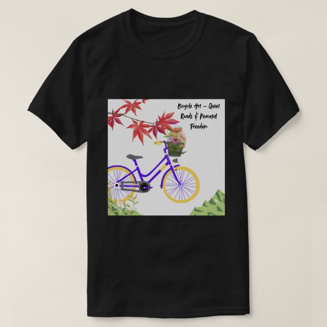 Floral Bicycle Motivation Design T-Shirt (Design Front)