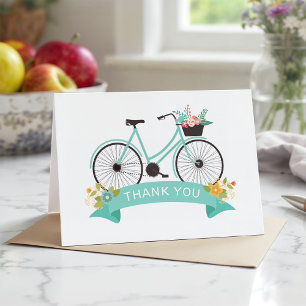 Floral Bicycle Pastel Chic Tiffany Mint Thank You