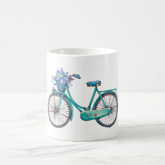 Floral Bicycle Watercolor Design Boho Chic  Coffee Mug