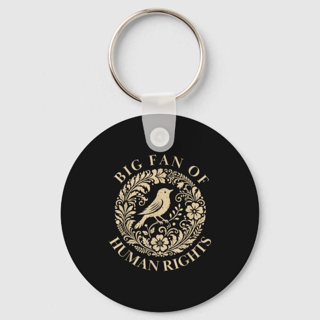 Floral Big Fan Of Human Rights Feminist Activist G Key Ring (Front)