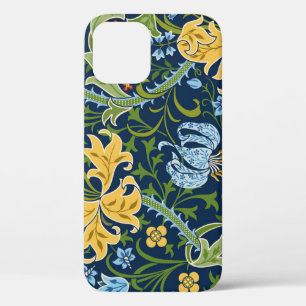 Floral Big Flowers: Dark Green Vintage iPhone 12 Case