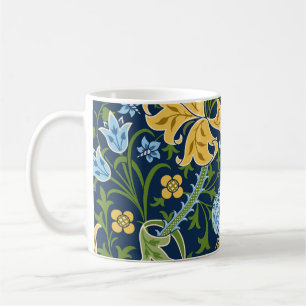 Floral Big Flowers: Dark Green Vintage Coffee Mug