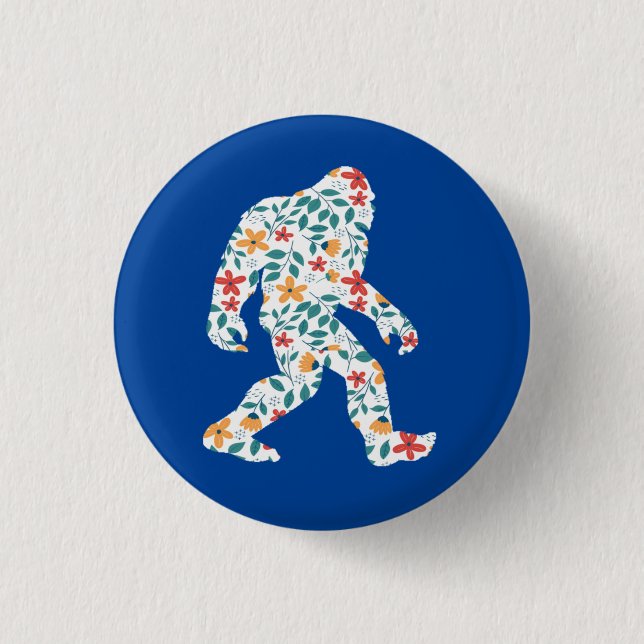 FLORAL BIGFOOT       3 CM ROUND BADGE (Front)