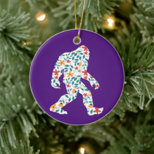 FLORAL BIGFOOT CERAMIC TREE DECORATION