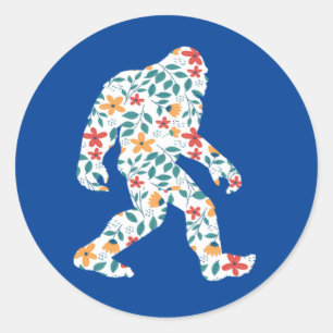 FLORAL BIGFOOT        CLASSIC ROUND STICKER