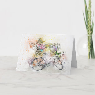 FLORAL BIKE -BLANK ALL OCCASION CARD