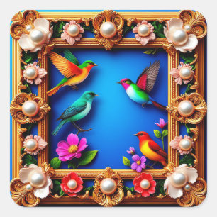 🕊️ Floral Bird Frame Sticker Gift