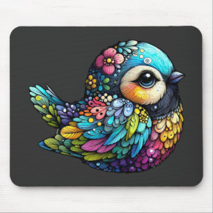 Floral Bird Harmony Mouse Mat