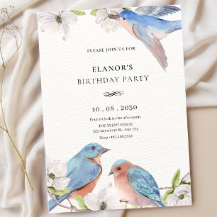 Floral bird invitation