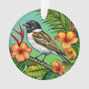 Floral Bird ornament
