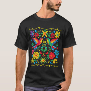 Floral Bird Otomi Mexican Style Mexicano Mexicana T-Shirt