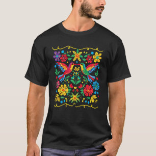 Floral Bird Otomi Mexican Style Mexicano Mexicana T-Shirt