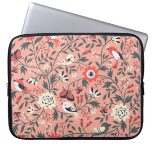 Floral Birds Hand Drawn Vintage Laptop Sleeve