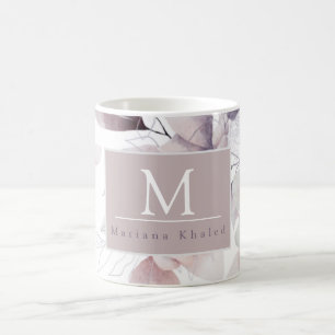 Floral Birds Purple and white nature baby shower Coffee Mug