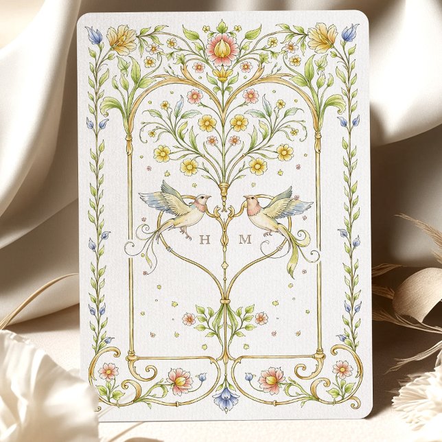 Floral & Birds Victorian Garden Wedding Invitation (Creator Uploaded)
