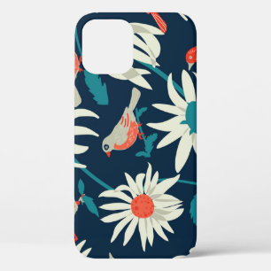 Floral Birds: Vintage Seamless Design. iPhone 12 Case
