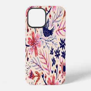 Floral, birds, vintage seamless pattern. iPhone 12 case