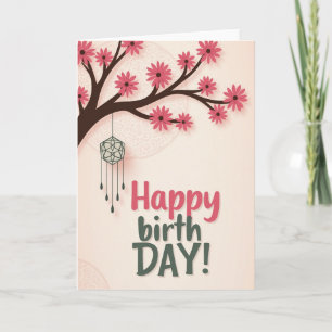 Floral Birthday Branch Card