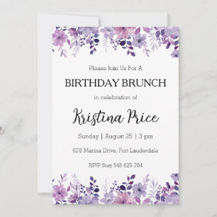 floral birthday brunch invitation