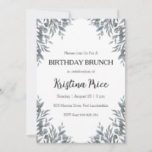 floral birthday brunch invitation