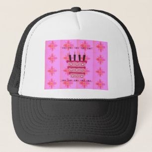 Floral Birthday Cake for Her/Girls Art Print Trucker Hat